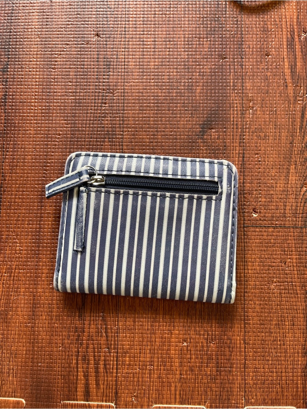 Striped blue and white wallet